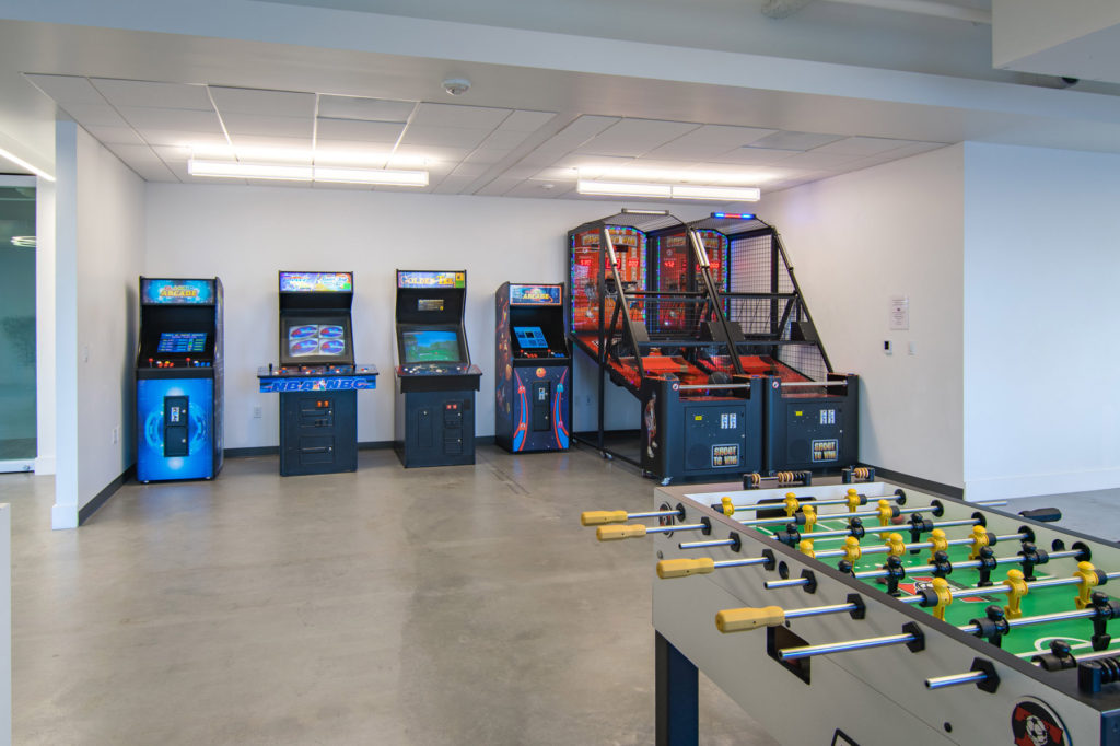 Game room for themed events at deck655 in San Diego